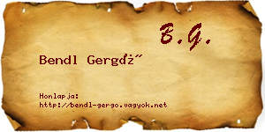 Bendl Gergő névjegykártya